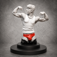Volt — modern male torso art sculpture in tank top, hand-finished 3D gay art figurine by Vovanga Studio Vienna