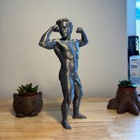 Jonny silver male nude statue, erotic gay art figurine — Vovanga Studio Vienna, view 2