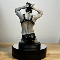 Masked erotic male sculpture detail, hand-painted gay art collectible — Vovanga Studio Vienna, view 3