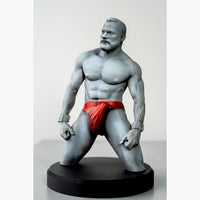 Titan — kneeling muscular male sculpture, classical hand-painted gay art figurine by Vovanga Studio Vienna